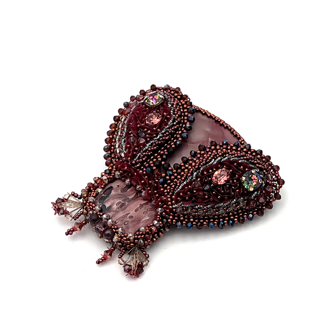 "Dreamcatcher" Beetle Brooch with Natural Stones & Swarovski Crystals