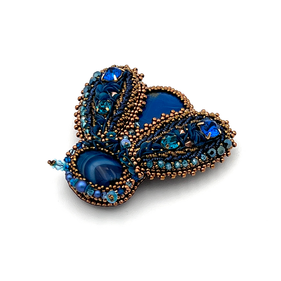 "Capri" Beetle Brooch with Natural Stones & Swarovski Crystals